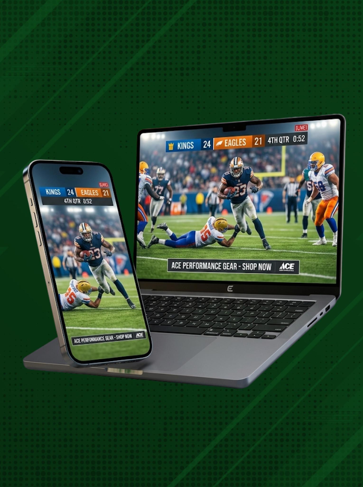 Live streaming on laptop and mobile